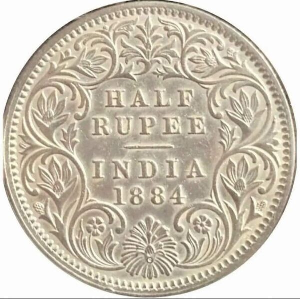 half rupees 1884 - Image 2