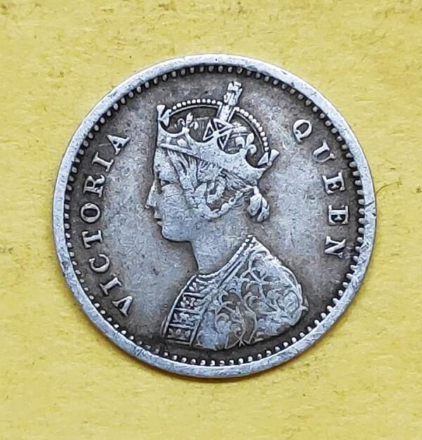 two anna 1862 silver coin - Image 2