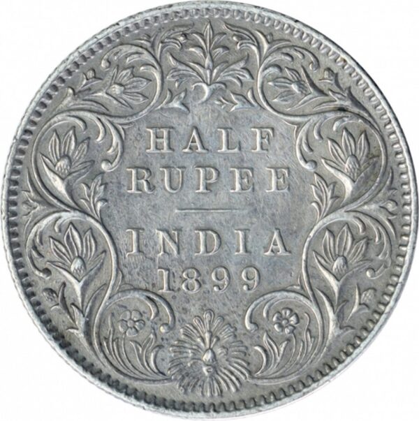 HALF rupees 1899 silver rare coin - Image 2