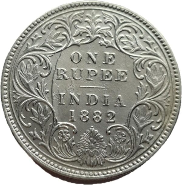 One rupees 1882 silver coin