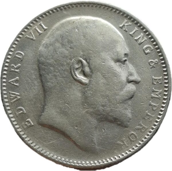 One rupees 1909 silver coin - Image 2