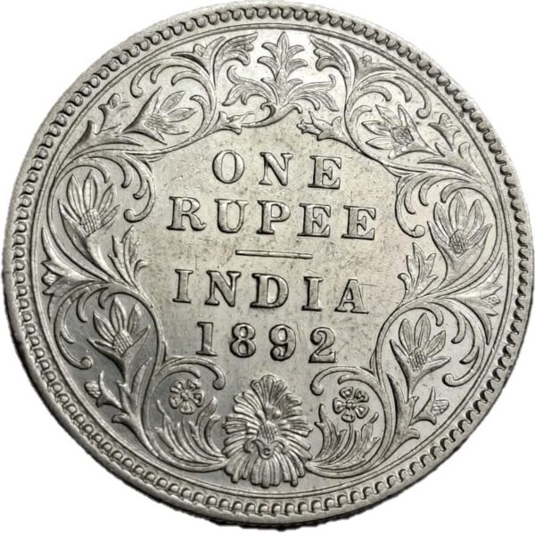 One rupees 1892 silver coin