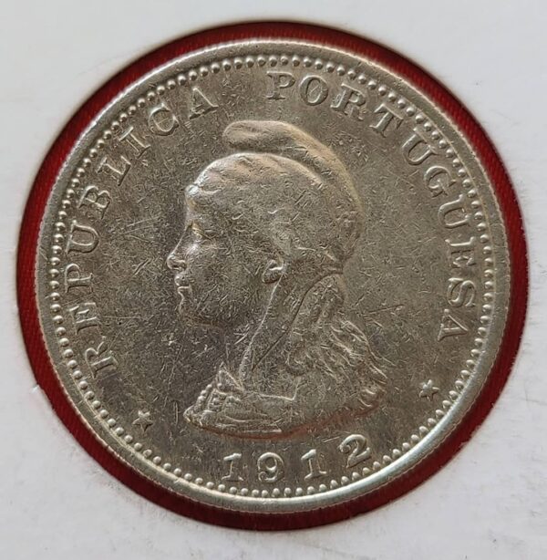 Indo-Portuguese, Republic Administration, Silver Uma Rupia, 1912 AD Coin, Over date 1912 on 1911,