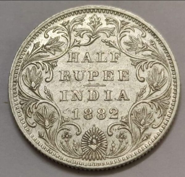 1882 HALF RUPEE, B/II/DOT, PR. # 290, GK # 618, EXTREMELY RARE