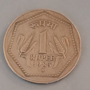 One rupees 1983 hydrabad mint star coin#hydrabadmint#starcoin#