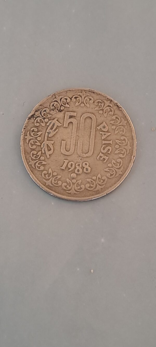 Fifty paisa 1988 Noida mint dot rare