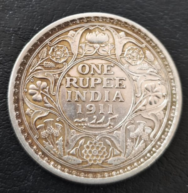One rupess  1911 silver coin