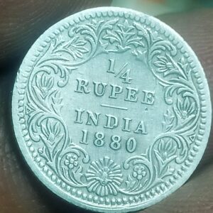 1/4 rupees  india silver 1880
