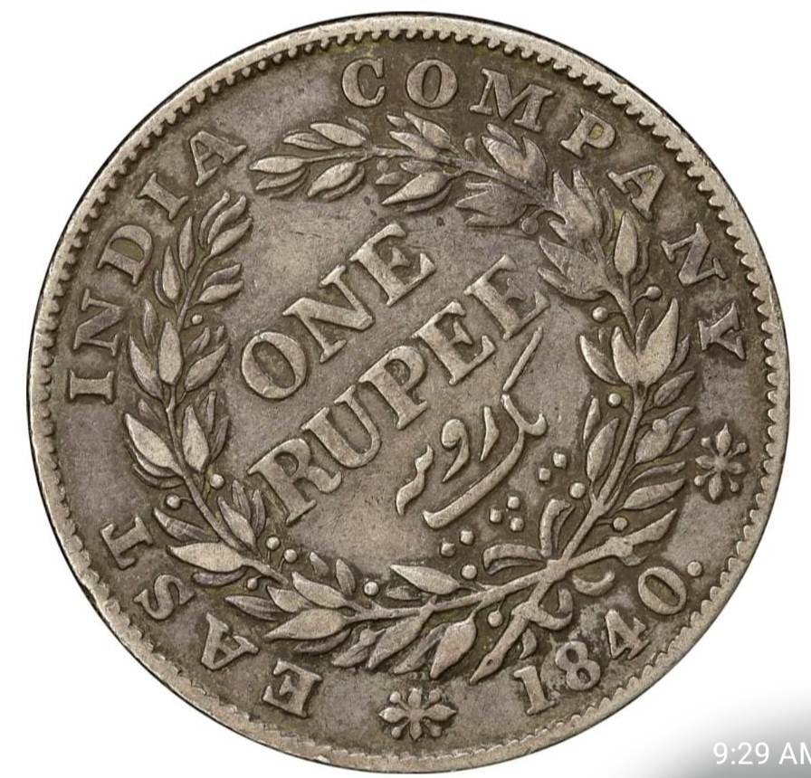 One rupees 1840 william iv rare coin