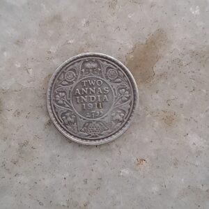 Two anna 1911 silver coin fine condition