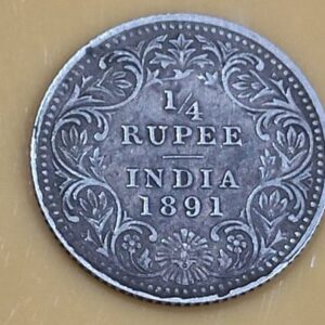 1/4 quater rupees 1891 fine condition