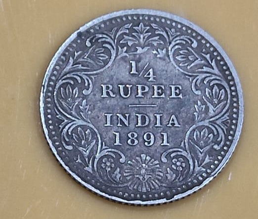 1/4 quater rupees 1891 fine condition