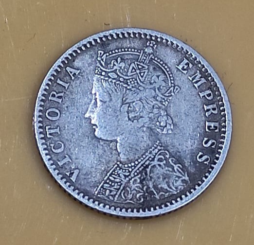 1/4 quater rupees 1893 fine condition - Image 2