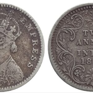 TWO ANNA 1880 CALCUTTA MINT VICTORIA EMPRESS