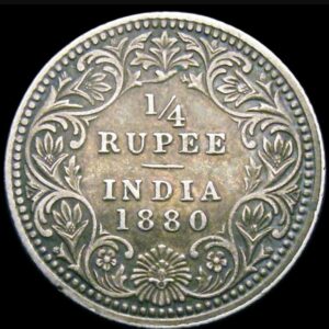 1880, Victoria Empress, Silver ¼ Rupee,
