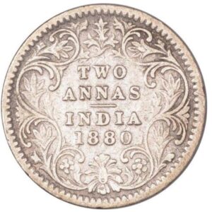 1880, Victoria Empress, Silver Two Anna