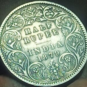 half rupees 1879 silver coins 11.65 gm