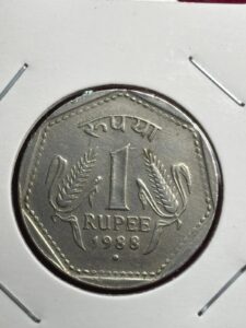 one rupees 1988 noida mint coin