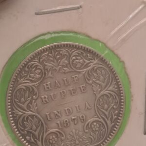 Half rupees 1879 silver coin