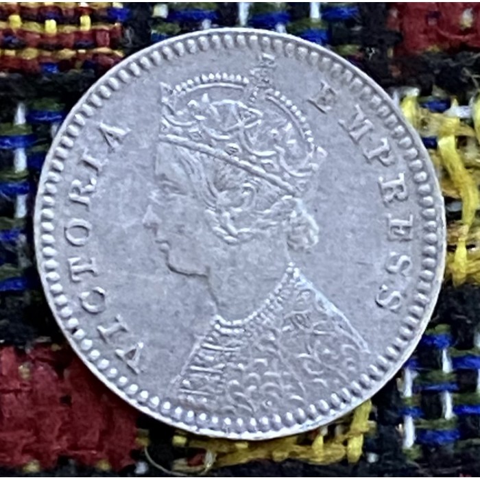 two anna 1878 silver coin