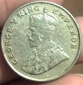 Eight anna 1919 copper nickel