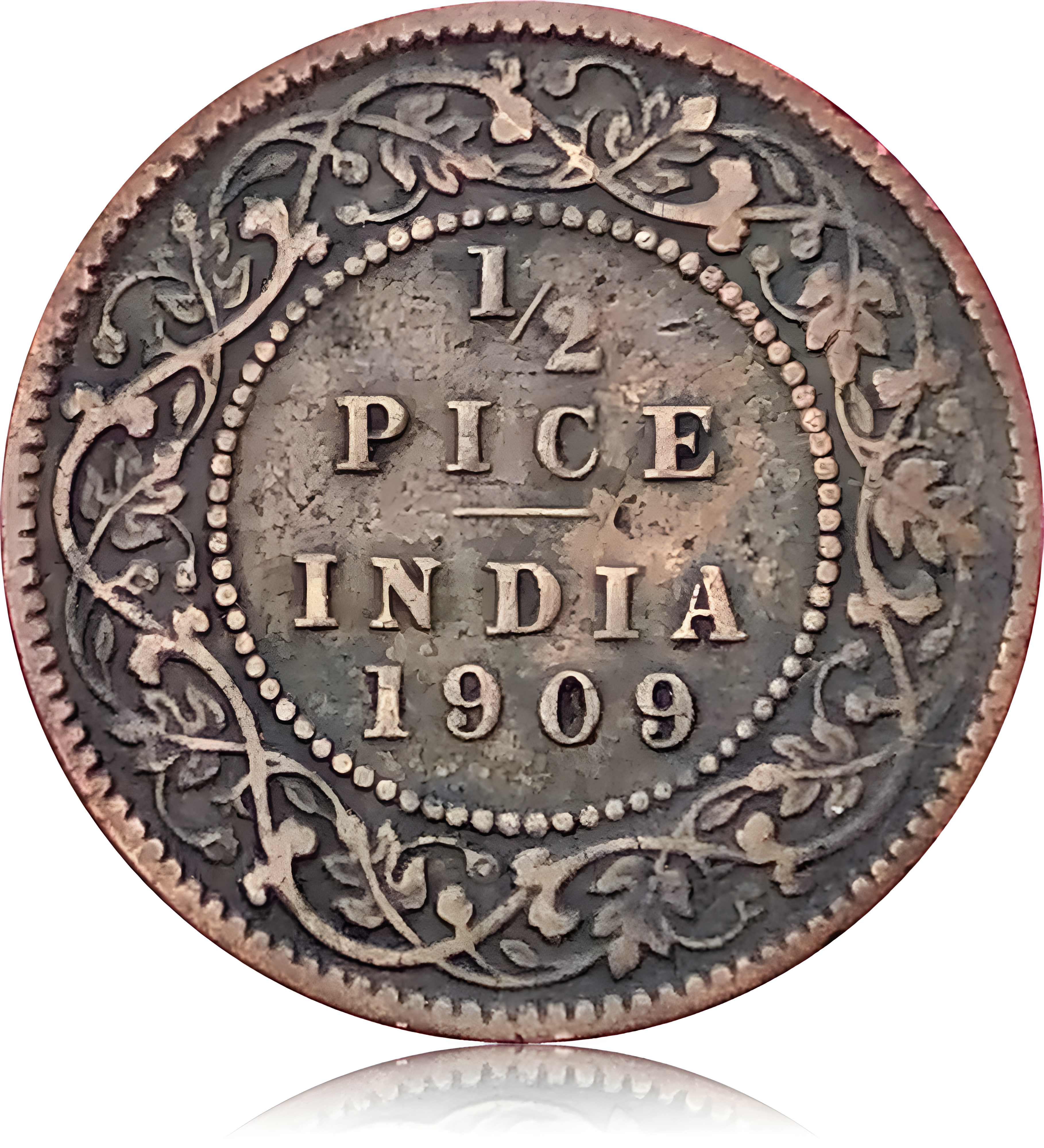 British India Edward VII Copper Issue 1/2 Pice 1909