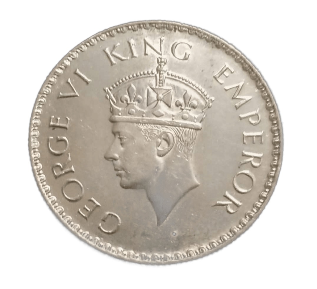 one rupees 1938 silver coin very fine condition - Image 2