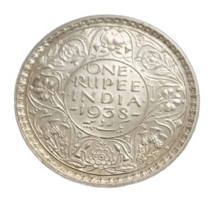 one rupees 1938 silver coin very fine condition