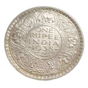 one rupees 1938 silver coin very fine condition