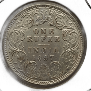 one rupees 1897 silver coin
