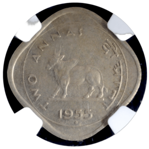 two anna 1955 copper nickle