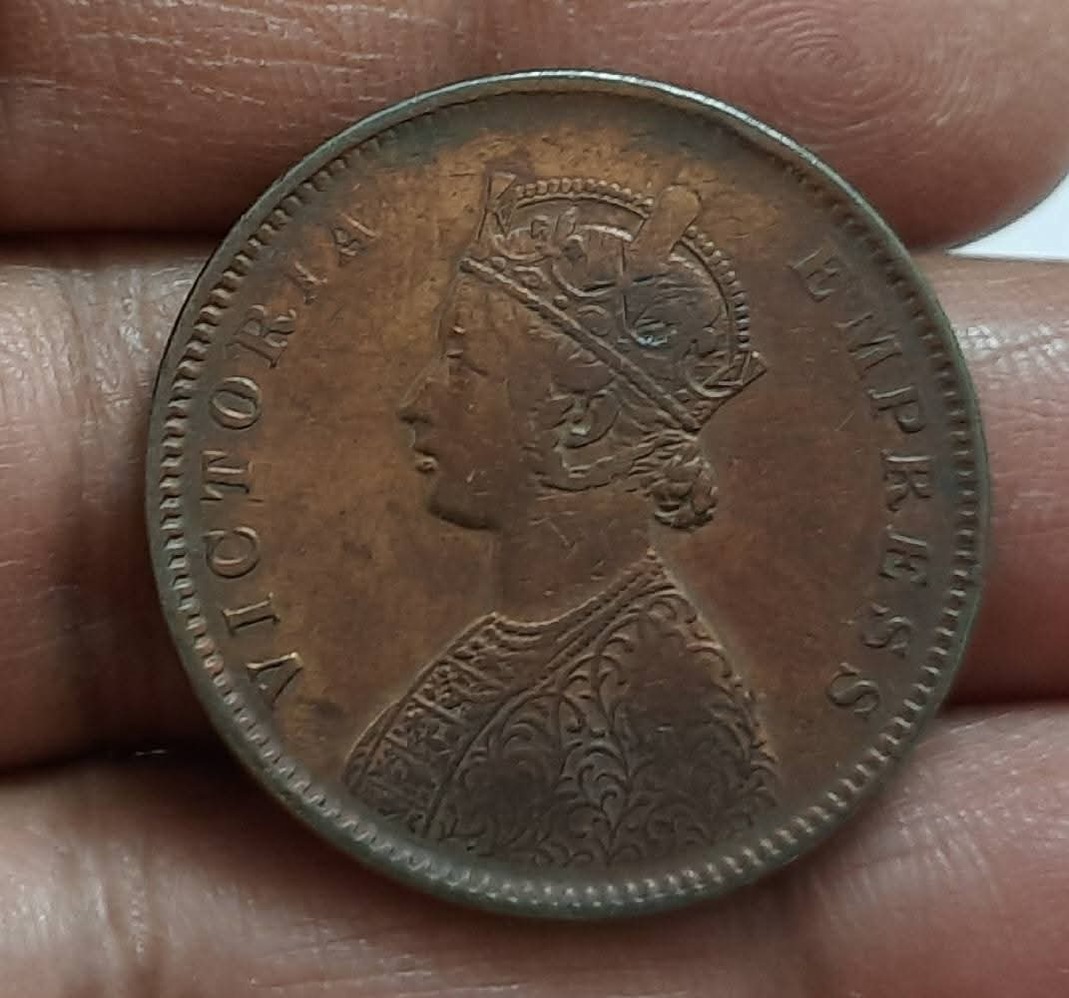 half anna 1877 copper nickle 12.95 coin - Image 2