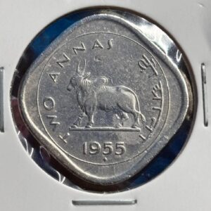two anna 1955 bombay copper nickle