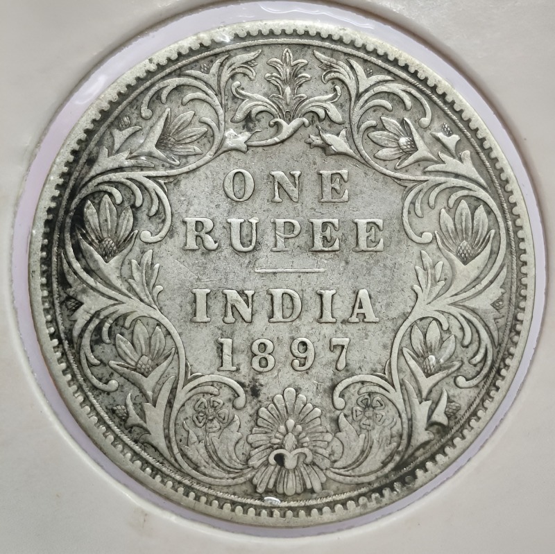 one rupees 1897 silver coin
