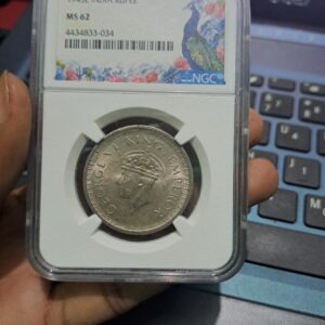 One rupess 1945 unc coin graded