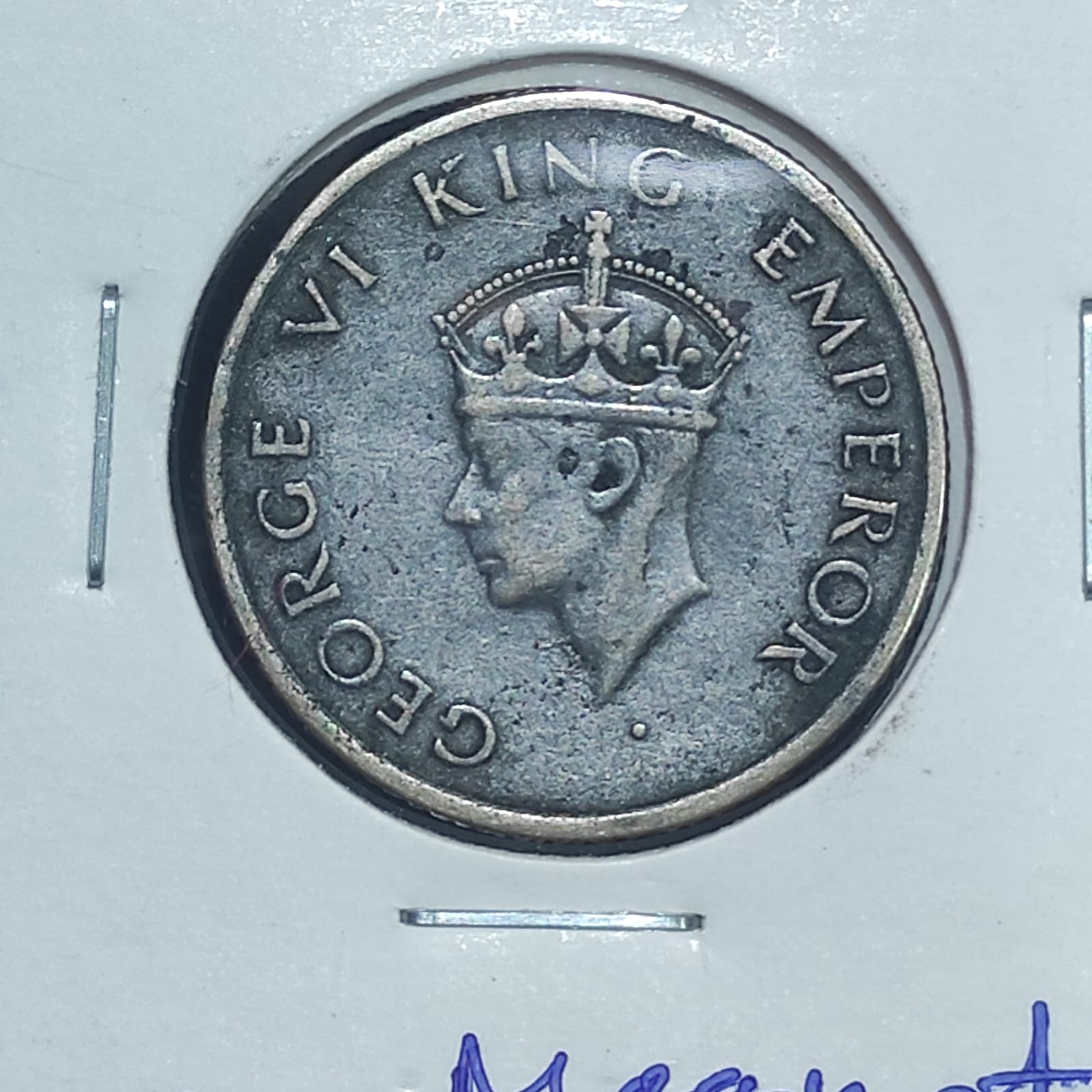 Half rupees 1946 bombay  brass oms  non magnetic