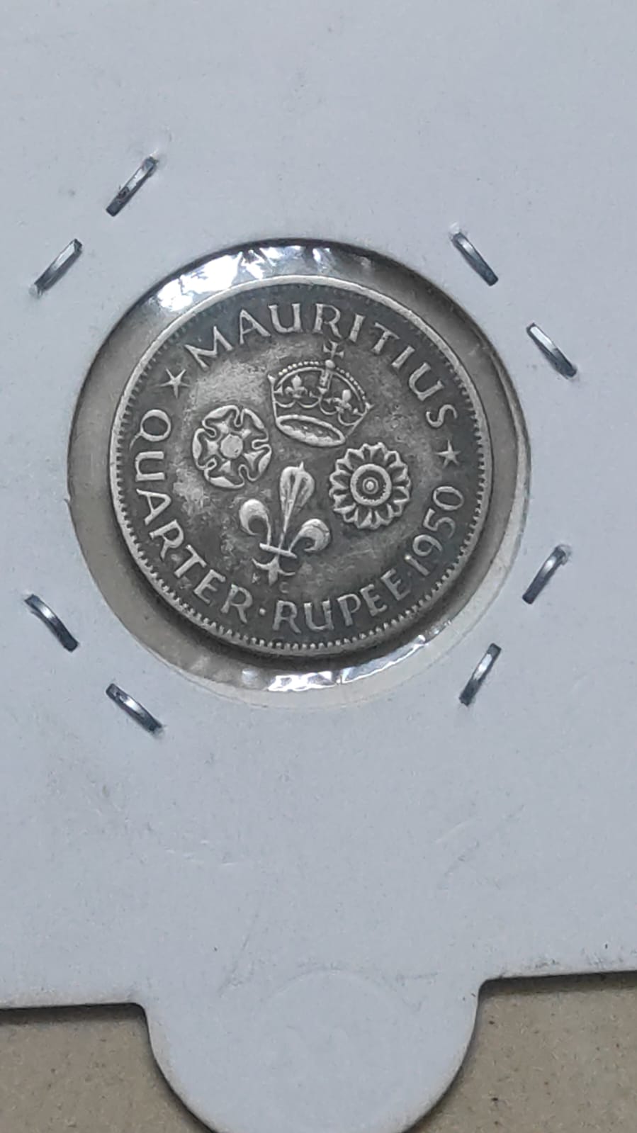 Silver Mauritius Quarter Rupee Coin 1935 George V (0.916 Silver) Scarce
