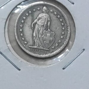 1 Franc Helvetia standing 1919 Switzerland Mint 5 gms Silver Old Coin, Switzerland, Collectible