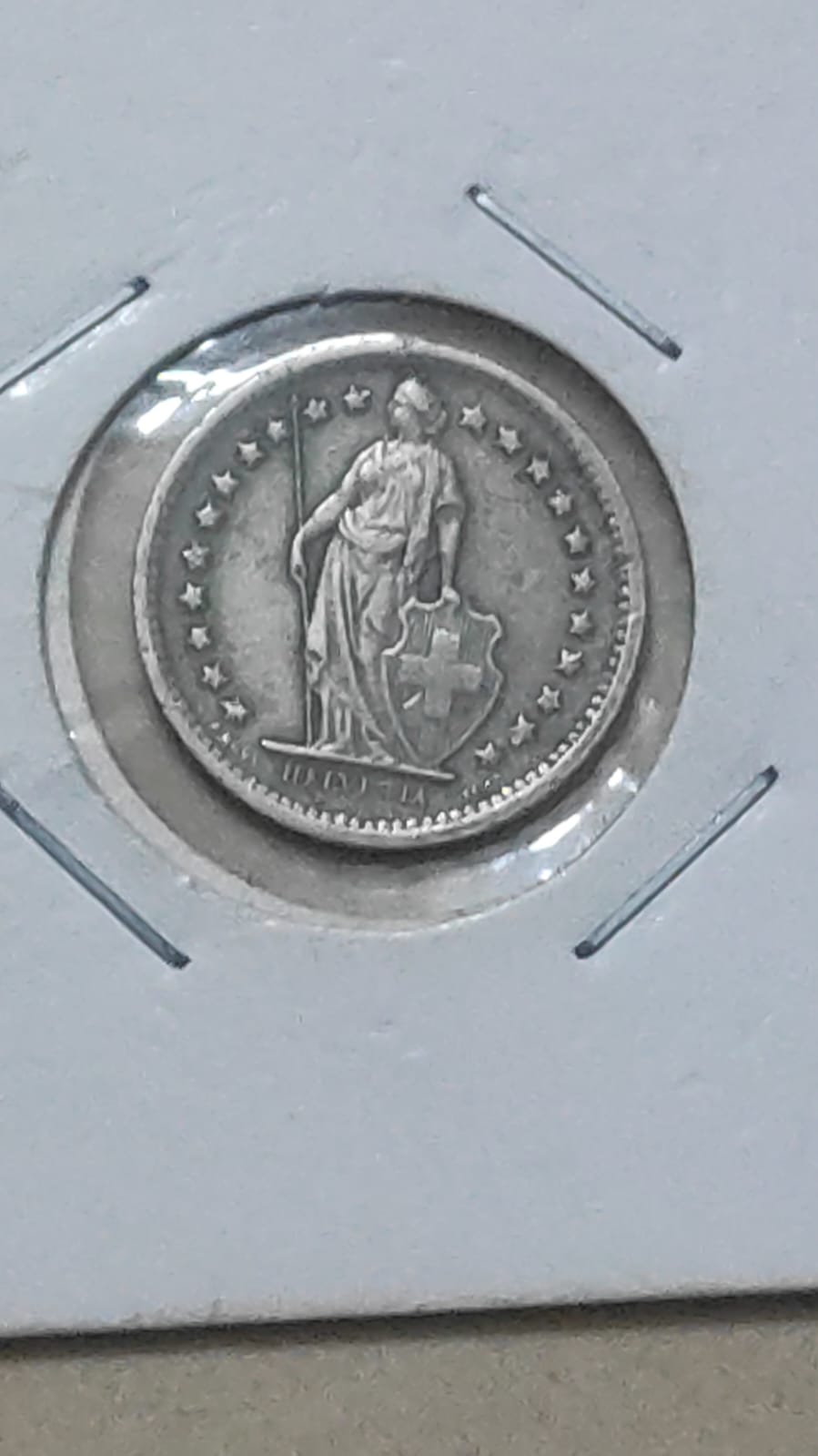 1 Franc Helvetia standing 1919 Switzerland Mint 5 gms Silver Old Coin, Switzerland, Collectible