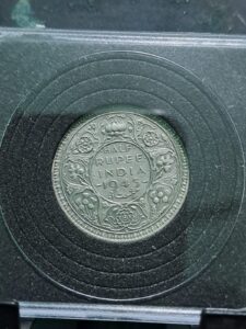 Half rupees 1945 silver coin large 5