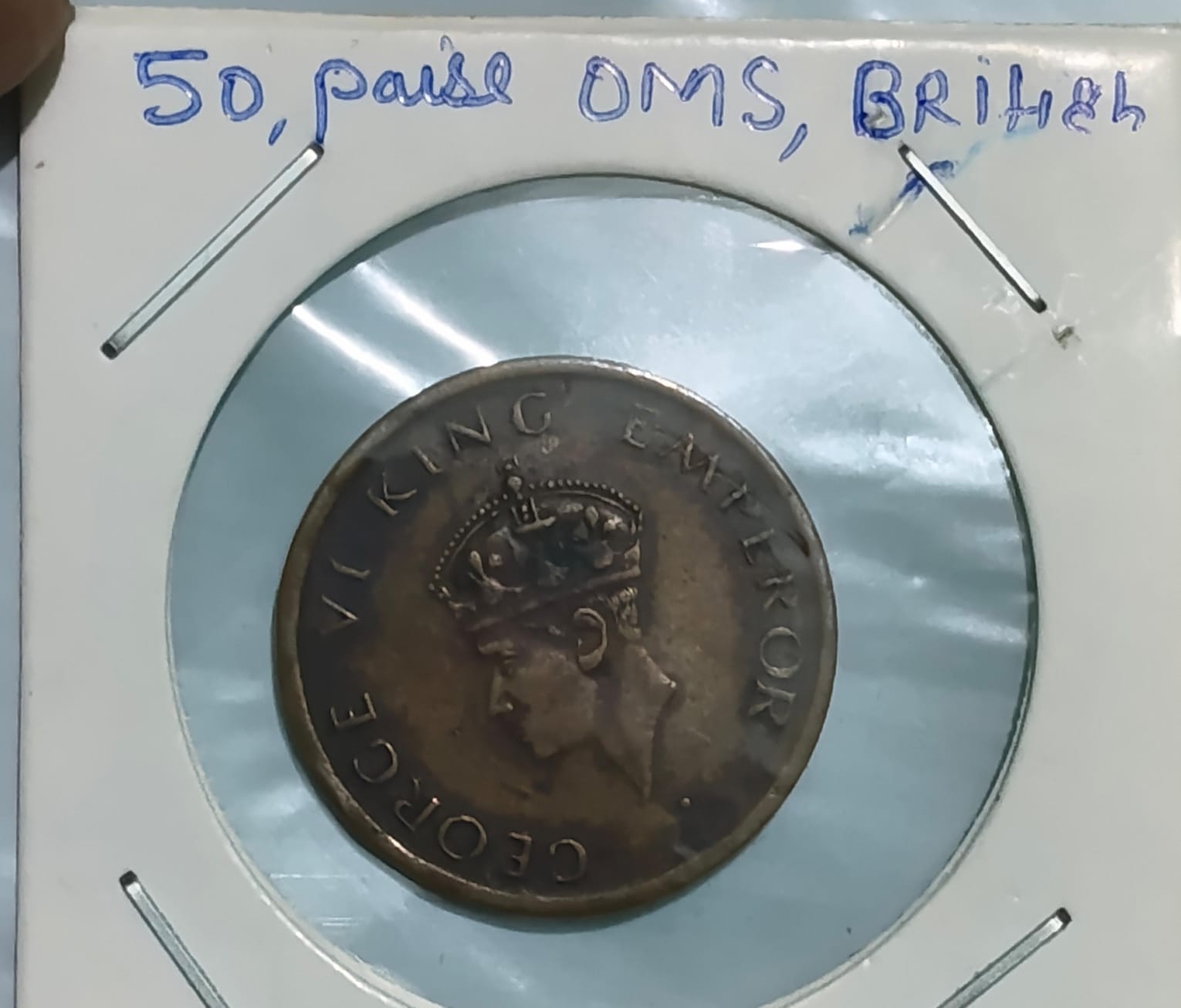 Fifty paise #omscoin British 1947 geoge v