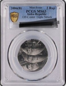 Two Rupee errors coin 2006 graded
