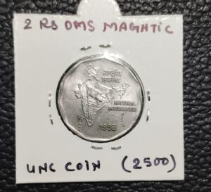 Two rupess oms coin 6 gm magnatic